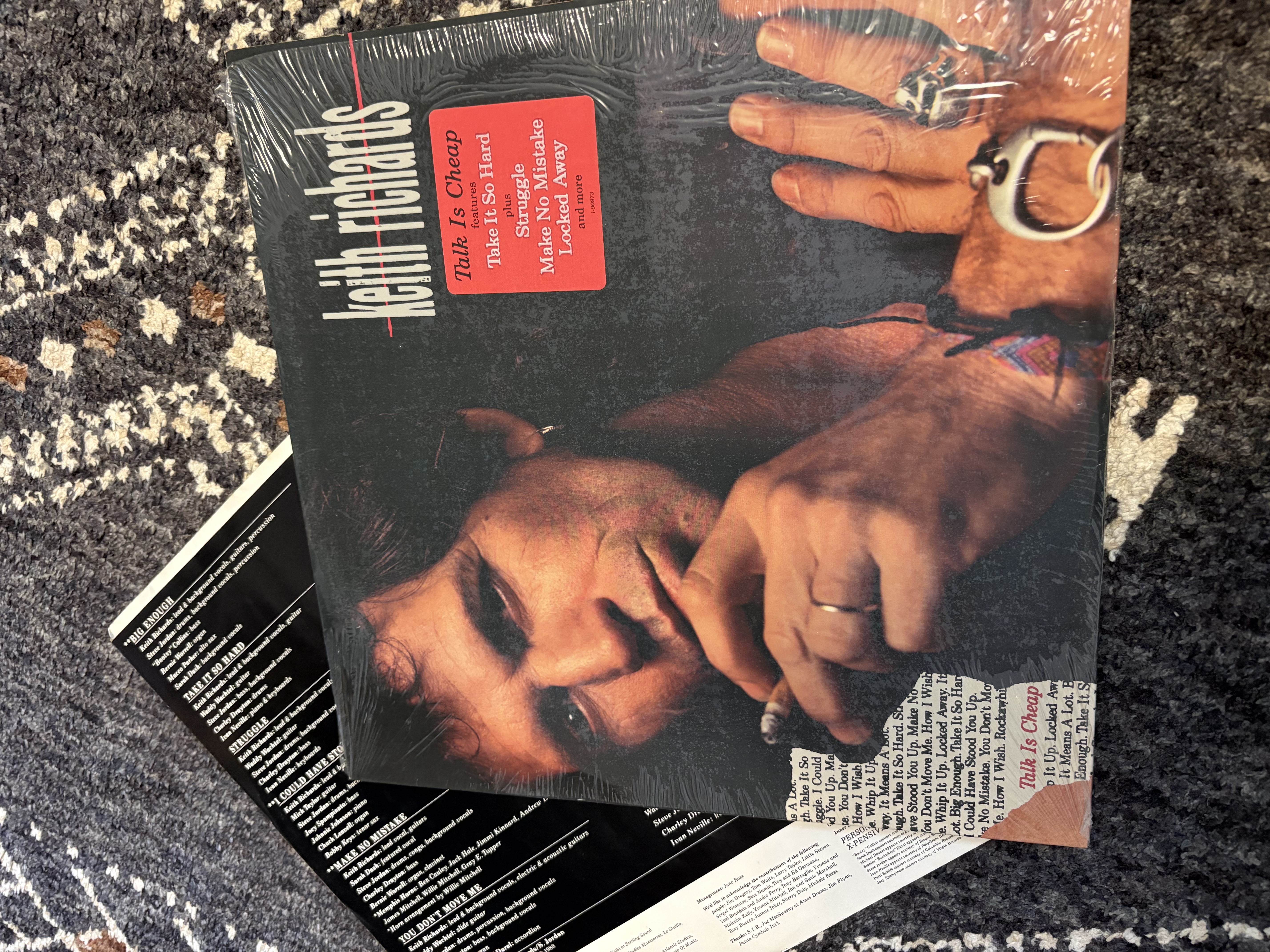キース・リチャーズ『Talk Is Cheap』輸入盤オリジナル LP（シュリンク+Hype Sticker付き）